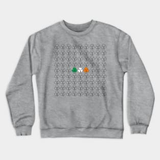 St Patricks Day Shamrock Pattern with Green White Orange Crewneck Sweatshirt